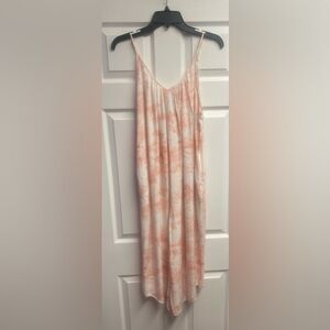Shinestar Peach/White Tie Dye Wide Leg Jumpsuit Size Medium